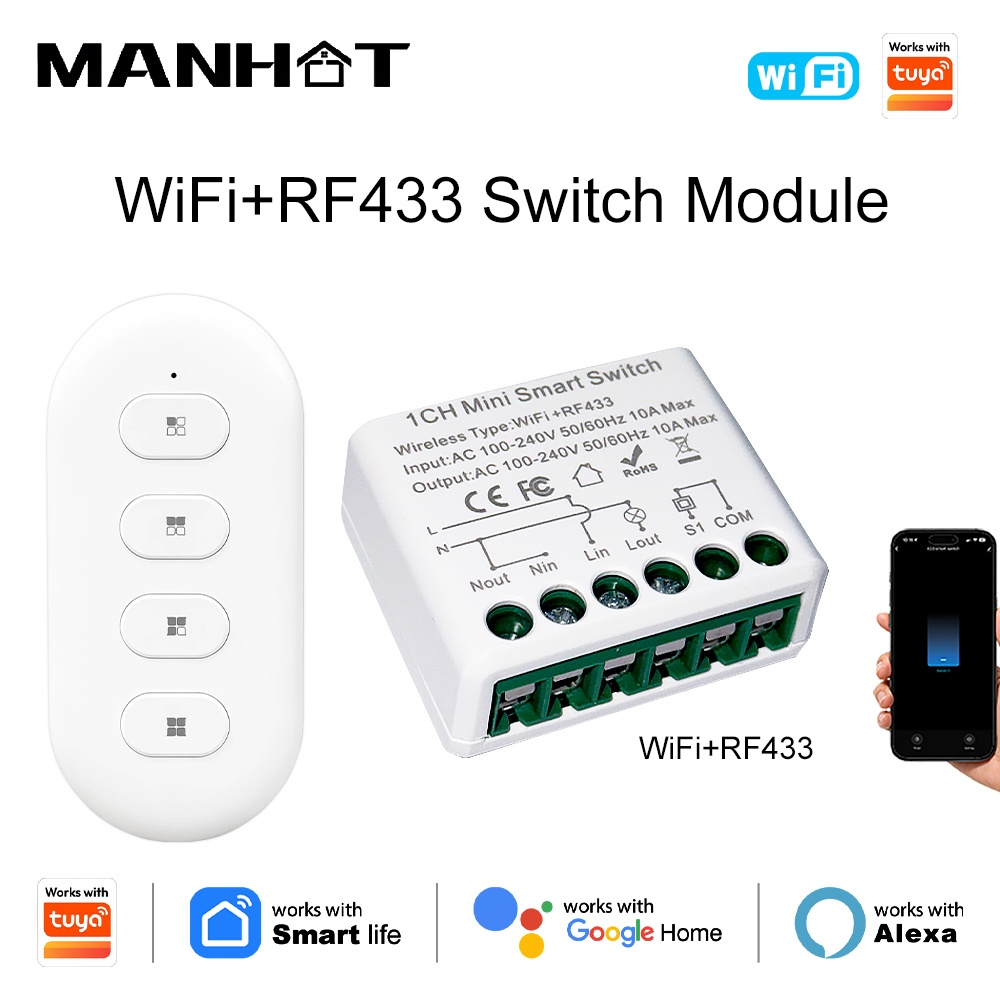 For Tuya WIFI 10A Smart Light  - đánh giá và giá Smart Home Automation Diy
